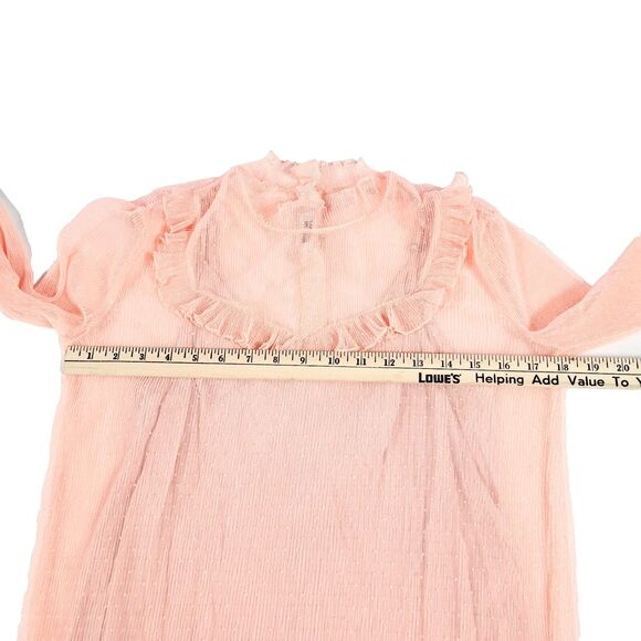 Baum Und Pferdgarten Peach Sheer Top L coquet mesh Flutter Baby doll cottage - Picture 7 of 15